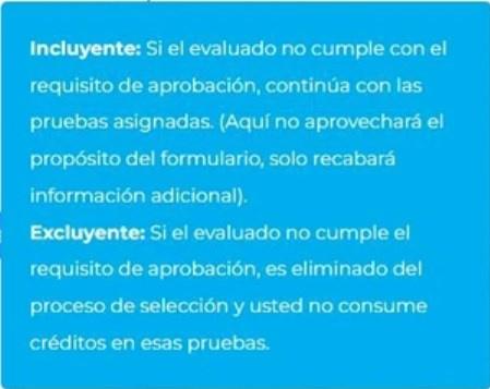 Preguntas filtro del formulario Killer Question de EvaluaPsi Formulario killer Questions Aplicaciones
