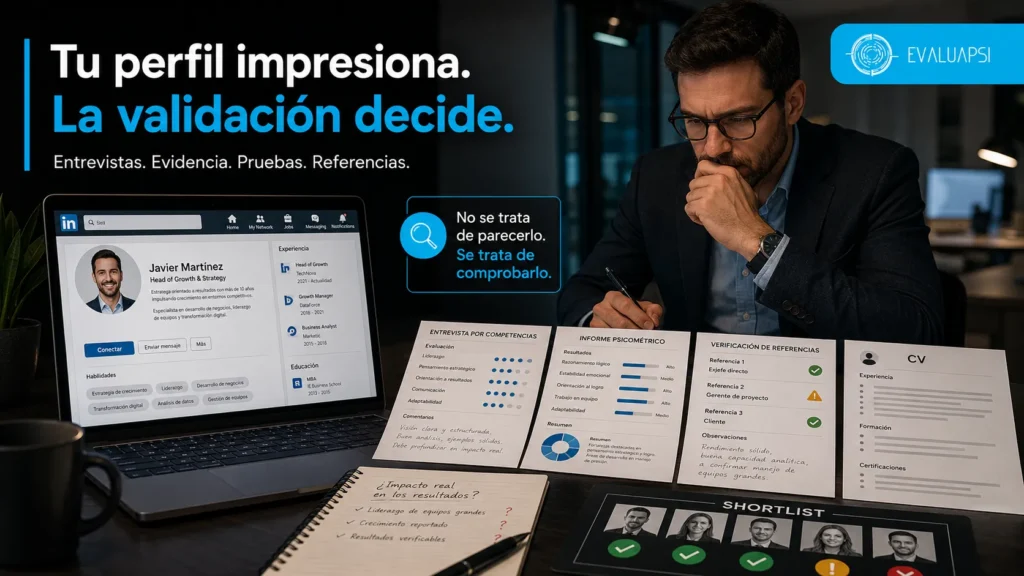 Validar perfiles de LinkedIn la validación decide