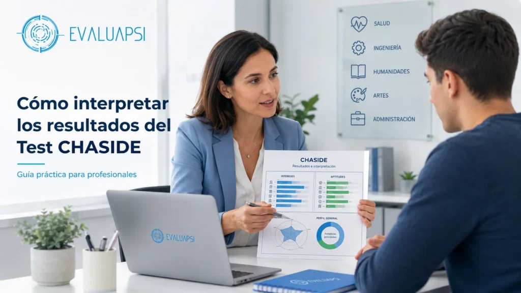 Interpretación de resultados del Test CHASIDE con profesional de orientación vocacional en EvaluaPsi