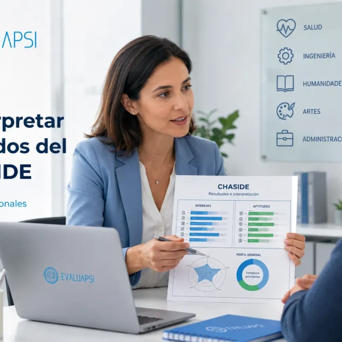 Interpretación de resultados del Test CHASIDE con profesional de orientación vocacional en EvaluaPsi