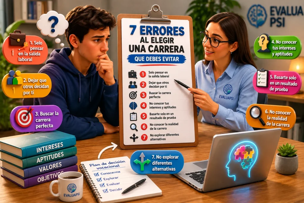 Errores comunes al elegir una carrera en orientación vocacional