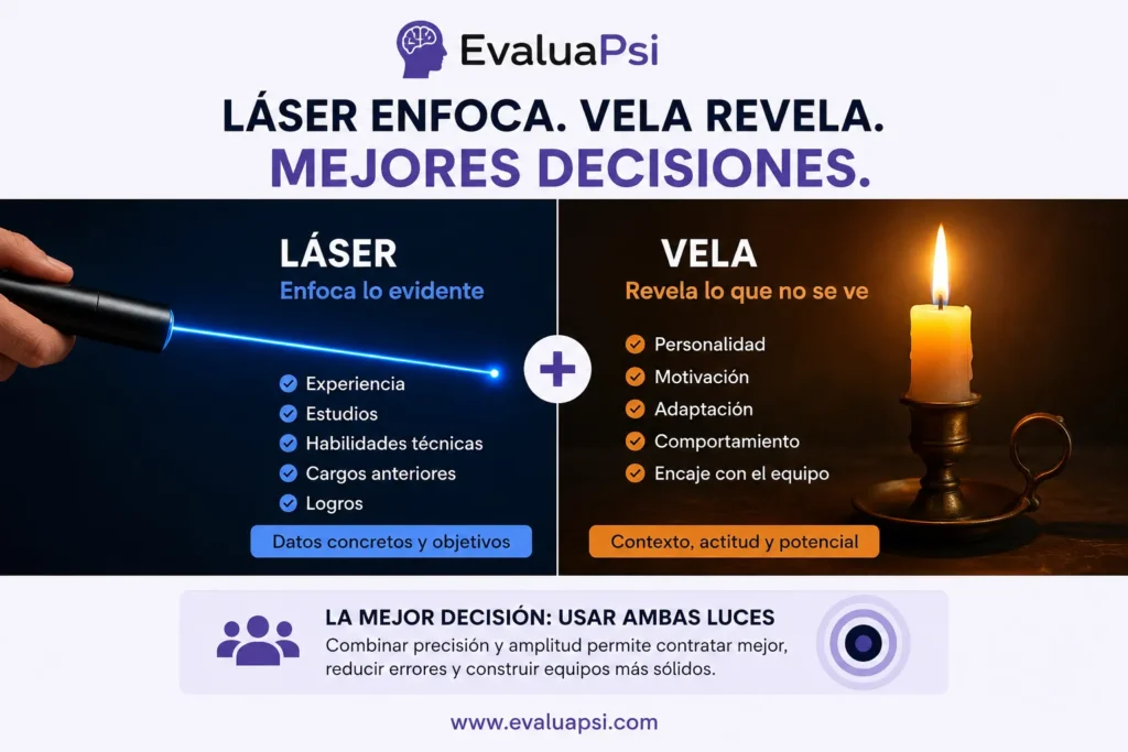 Láser y vela para decisiones mejores