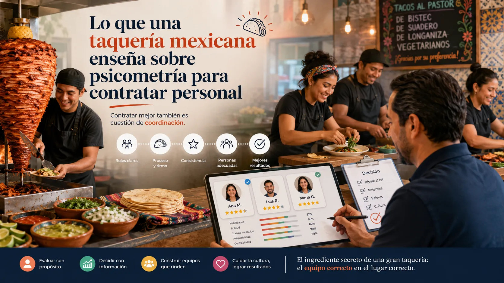 Estrategias de contratación en taquería con evaluación psicométrica de candidatos