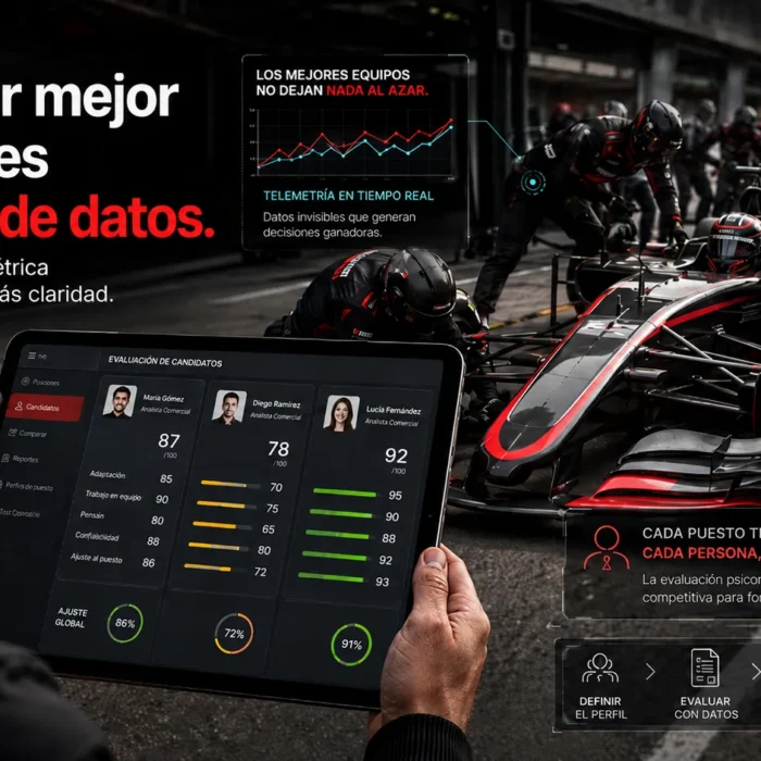Equipo de Fórmula 1 y evaluación de candidatos para contratar mejor en PyMEs